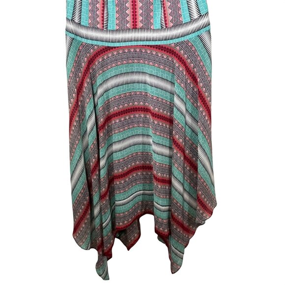 Signature by Robbie Bee Handkerchief Hem Maxi Dress 16W Boho Multicolor - Picture 4 of 12